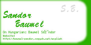 sandor baumel business card